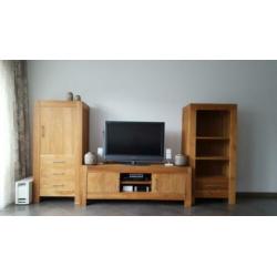 Teak gezandtraald meubelset te koop