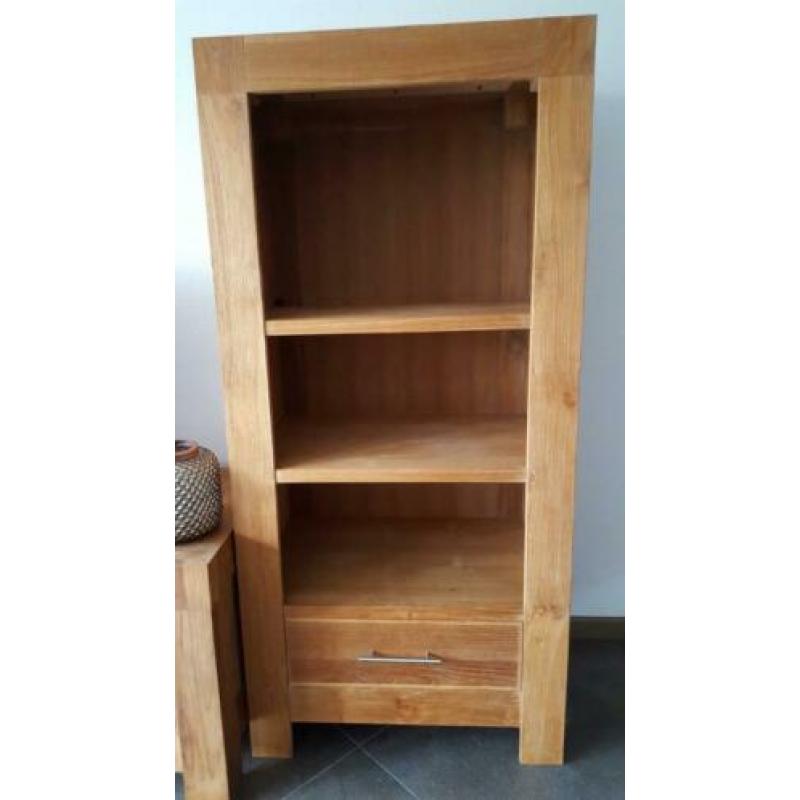 Teak gezandtraald meubelset te koop