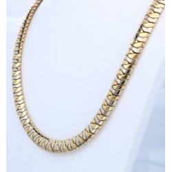 Prachtig Gouden Bicolor Collier 18 Krt / 50 cm