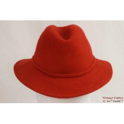 Vintage Dames gleufhoed rood 56