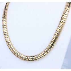 Prachtig Gouden Bicolor Collier 18 Krt / 50 cm