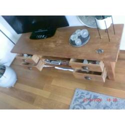 tv kast massief onbehandeld teak