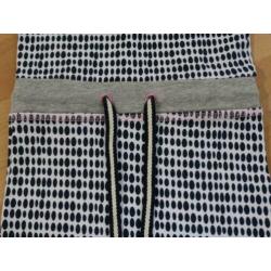 BAMPIDANO maxi jurk in donkerblauw/wit/roze** mt 98