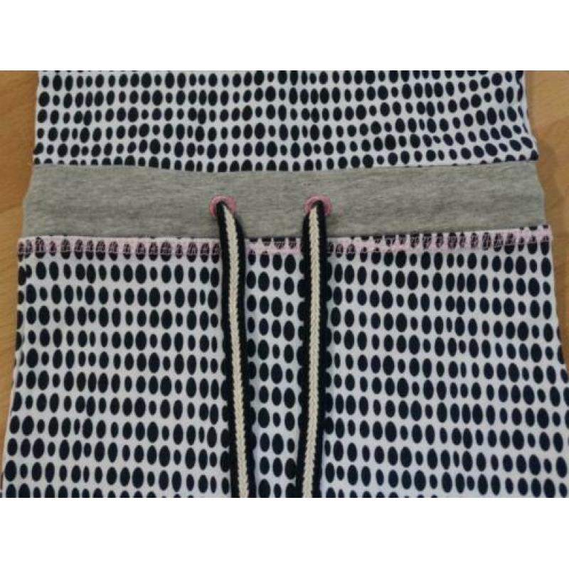 BAMPIDANO maxi jurk in donkerblauw/wit/roze** mt 98