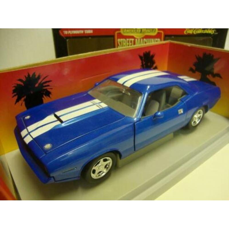 Plymouth Barracuda Cuda blauw 1970 ERTL 1:18 KRD