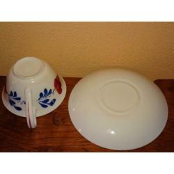 Boerenbont thee kop en schotel