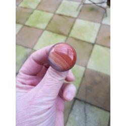 oude zilveren broche met streep agaat