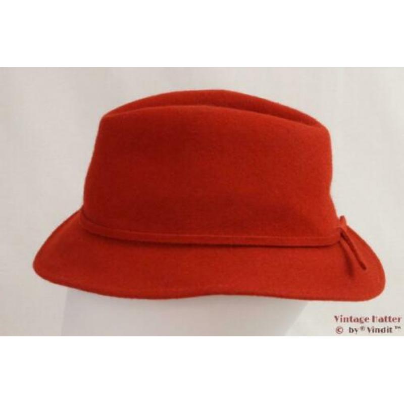 Vintage Dames gleufhoed rood 56