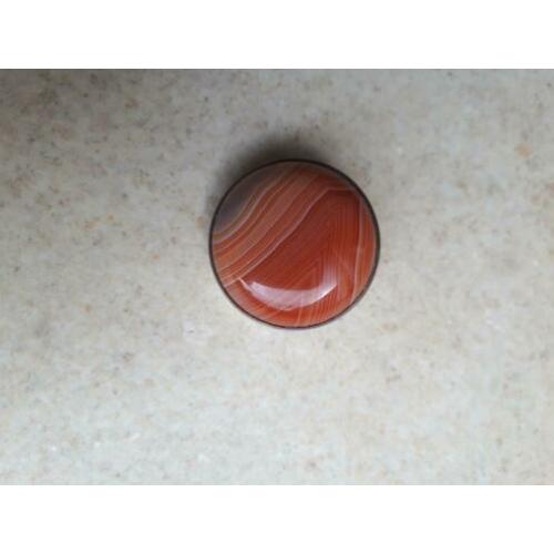 oude zilveren broche met streep agaat
