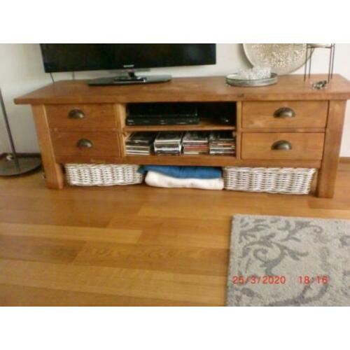 tv kast massief onbehandeld teak