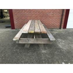 Mooie 3 meter lange picknicktafel oud steigerhout 5 cm dik !