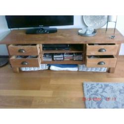 tv kast massief onbehandeld teak