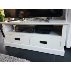 Witte TV kast / meubel met 2 lades