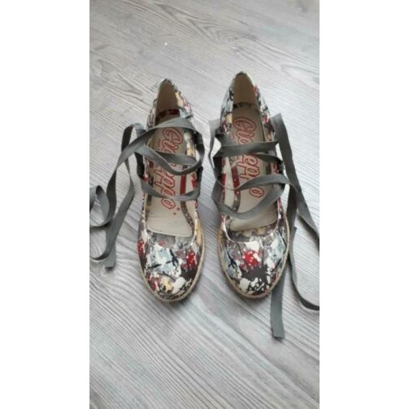 GIOSEPPO - Super leuke espadrilles kaki groene print 38