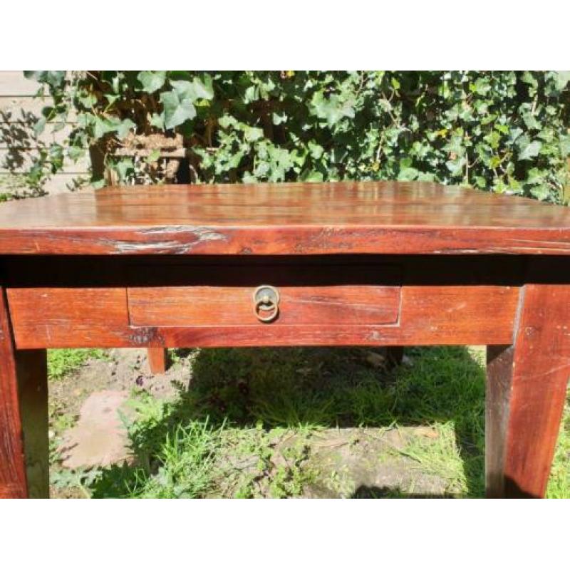 Teakhouten salontafel (koloniale stijl) met lade