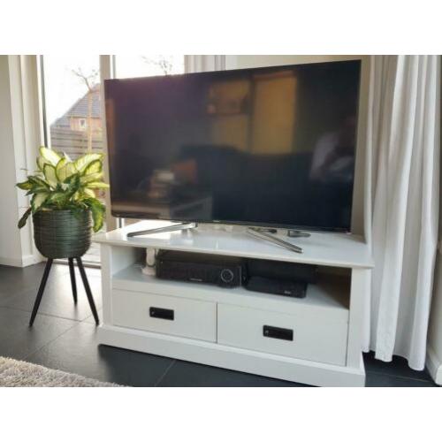 Witte TV kast / meubel met 2 lades