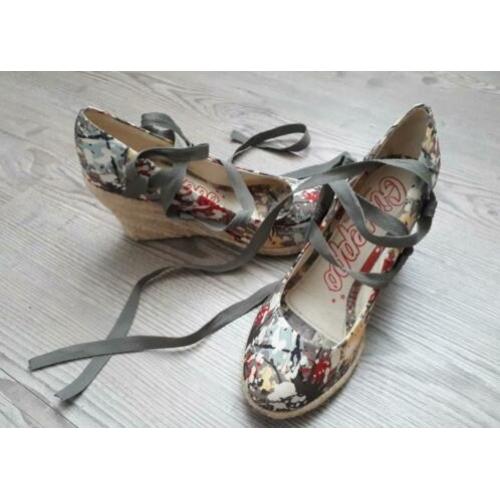 GIOSEPPO - Super leuke espadrilles kaki groene print 38