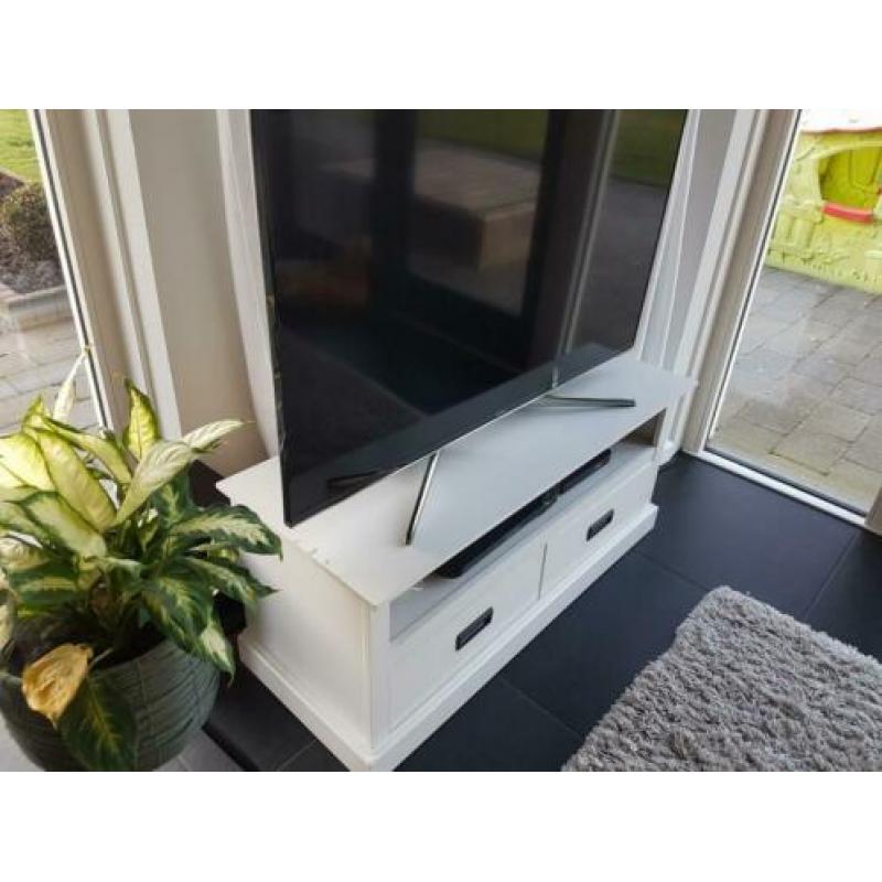 Witte TV kast / meubel met 2 lades