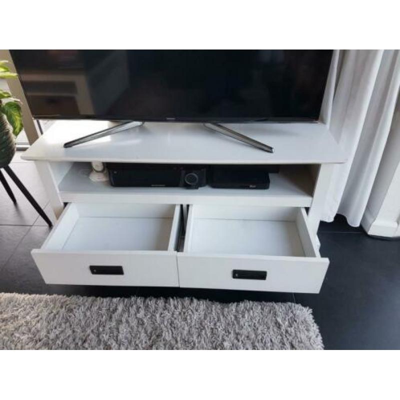 Witte TV kast / meubel met 2 lades