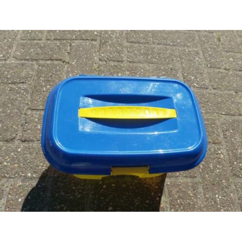 Poetskoffer van Impulz geel/blauw
