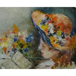 Meisje met kleurrijk hoedje - romantiek - zoet portret