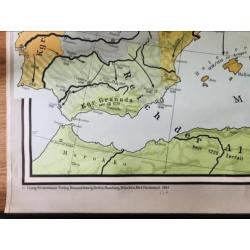 Bijzondere vintage landkaart Schoolkaart Europa