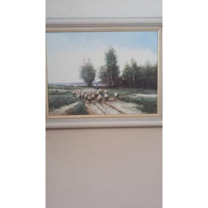 schilderijen van JB Slotman landschappen set 2 stuks
