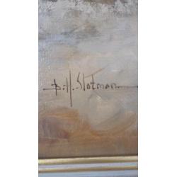 schilderijen van JB Slotman landschappen set 2 stuks
