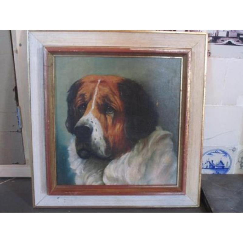 Portret hond echt geschilderd