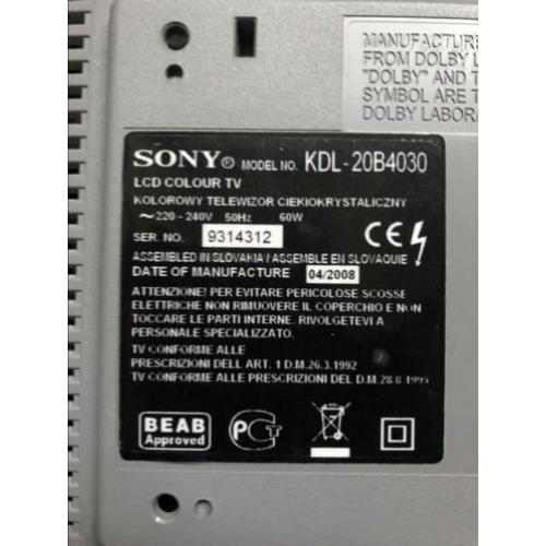 Sony LCD tv 50 cm diagonaal