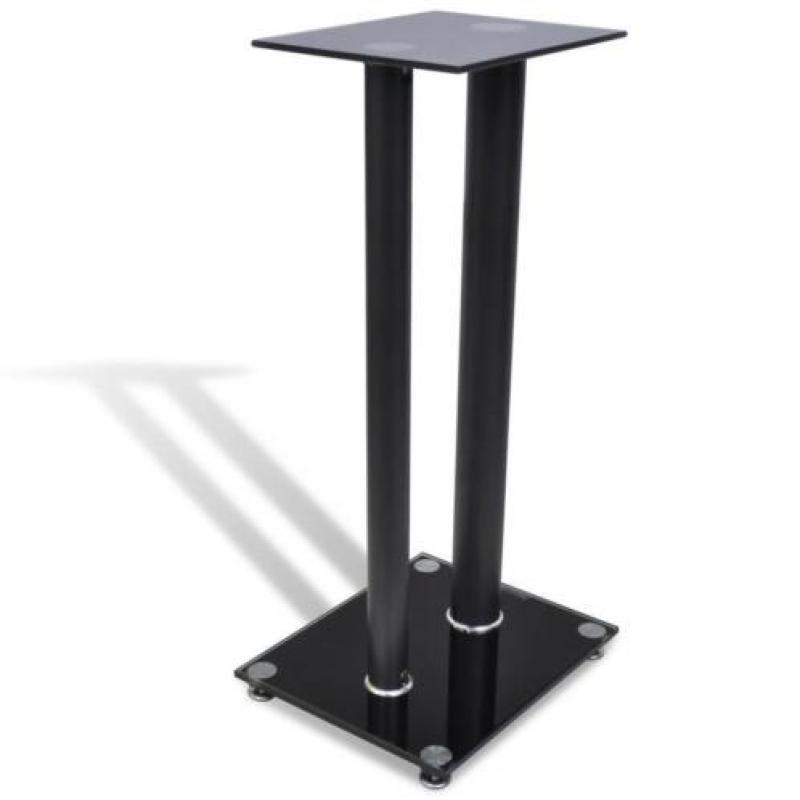 vidaXL Luidsprekerstandaard van glas (2 stuks / elk met 2 zw