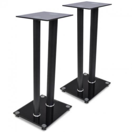 vidaXL Luidsprekerstandaard van glas (2 stuks / elk met 2 zw