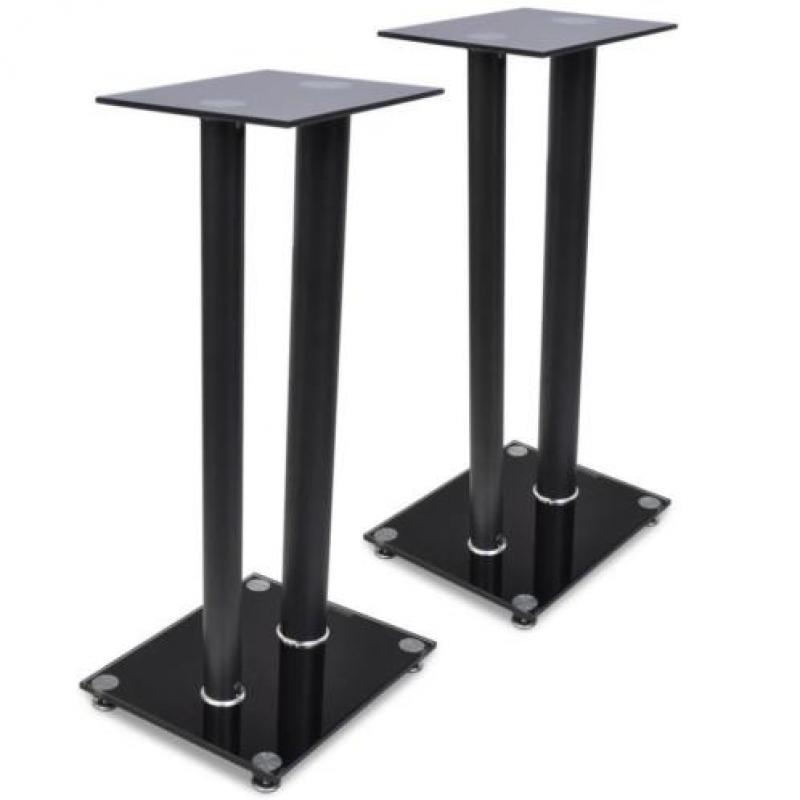 vidaXL Luidsprekerstandaard van glas (2 stuks / elk met 2 zw