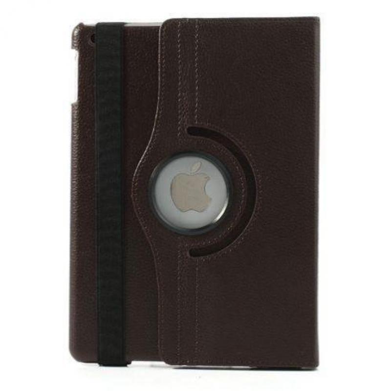 iPad Air hoes 360 roteerbaar PU Leder Bruin