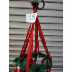 Kerst hanger, retro, 3 lagen, rood/groen