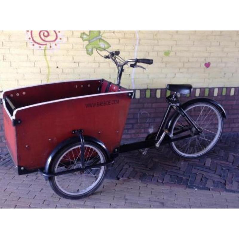 Te koop stevige tweedehands bakfiets van het merk babboe