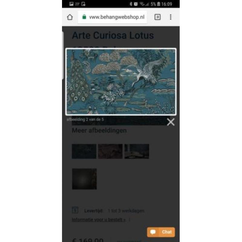 arte curiosa lotus behang 1 rol over