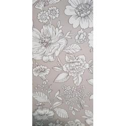 Behang taupe wit bloemen nieuw