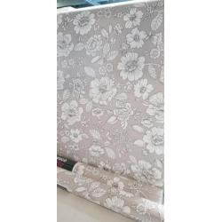 Behang taupe wit bloemen nieuw