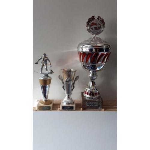 3 wedstrijdbekers hengelsport