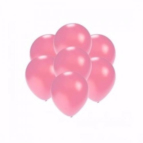 Kleine metallic roze party ballonnen 15x stuks van 13 cm